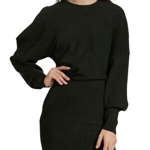 GANNI Dark Green Melange Knit Dress